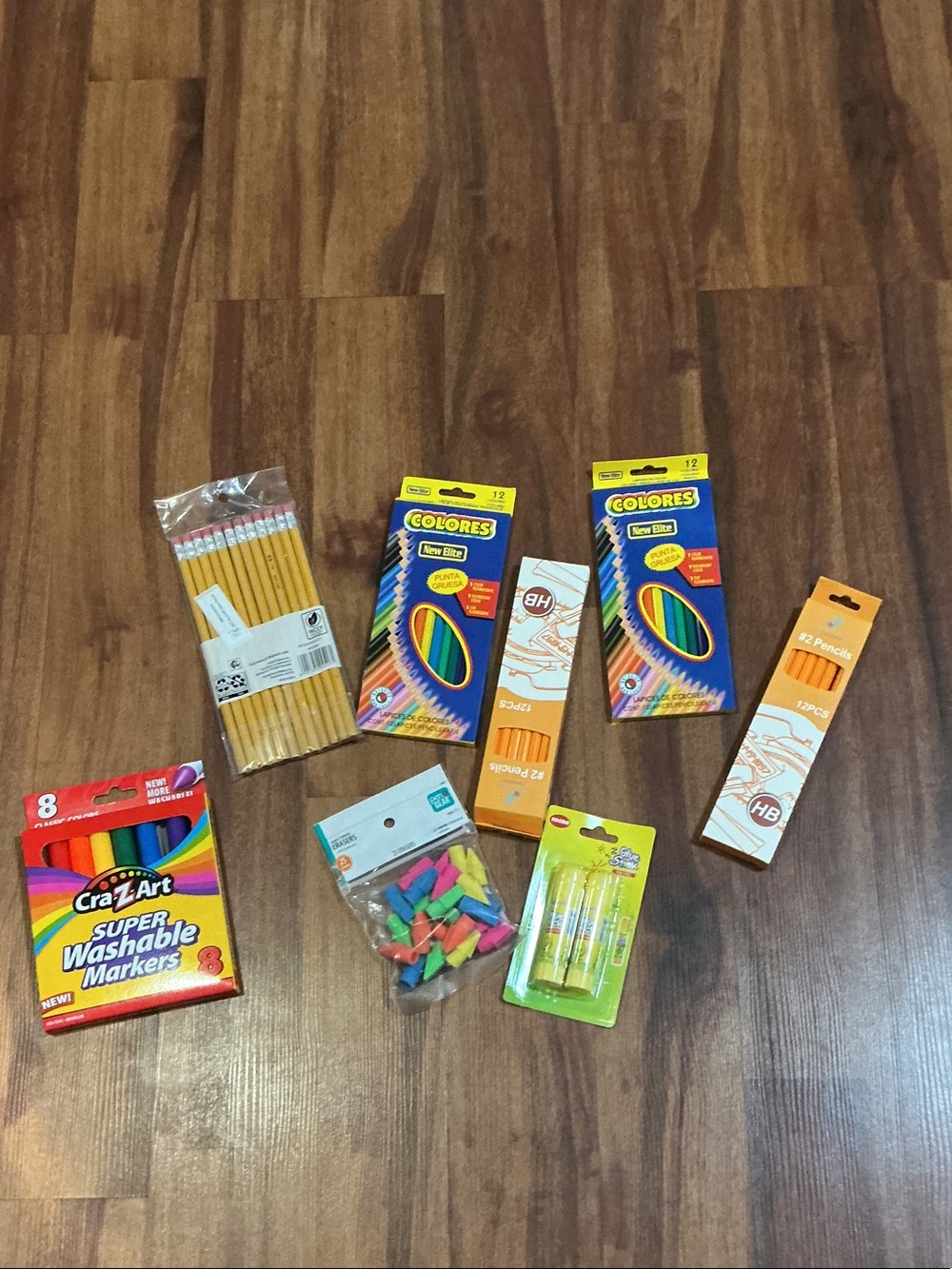 Bundle Public School Multicolor 36 Pencils & Markers colores 25 erasers new